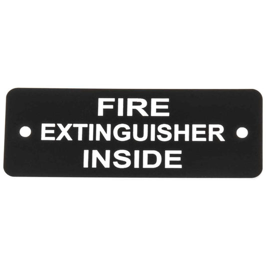 Fire Extinguisher Inside Label (L) Black with White Engrave 105 x 40mm JBL05B