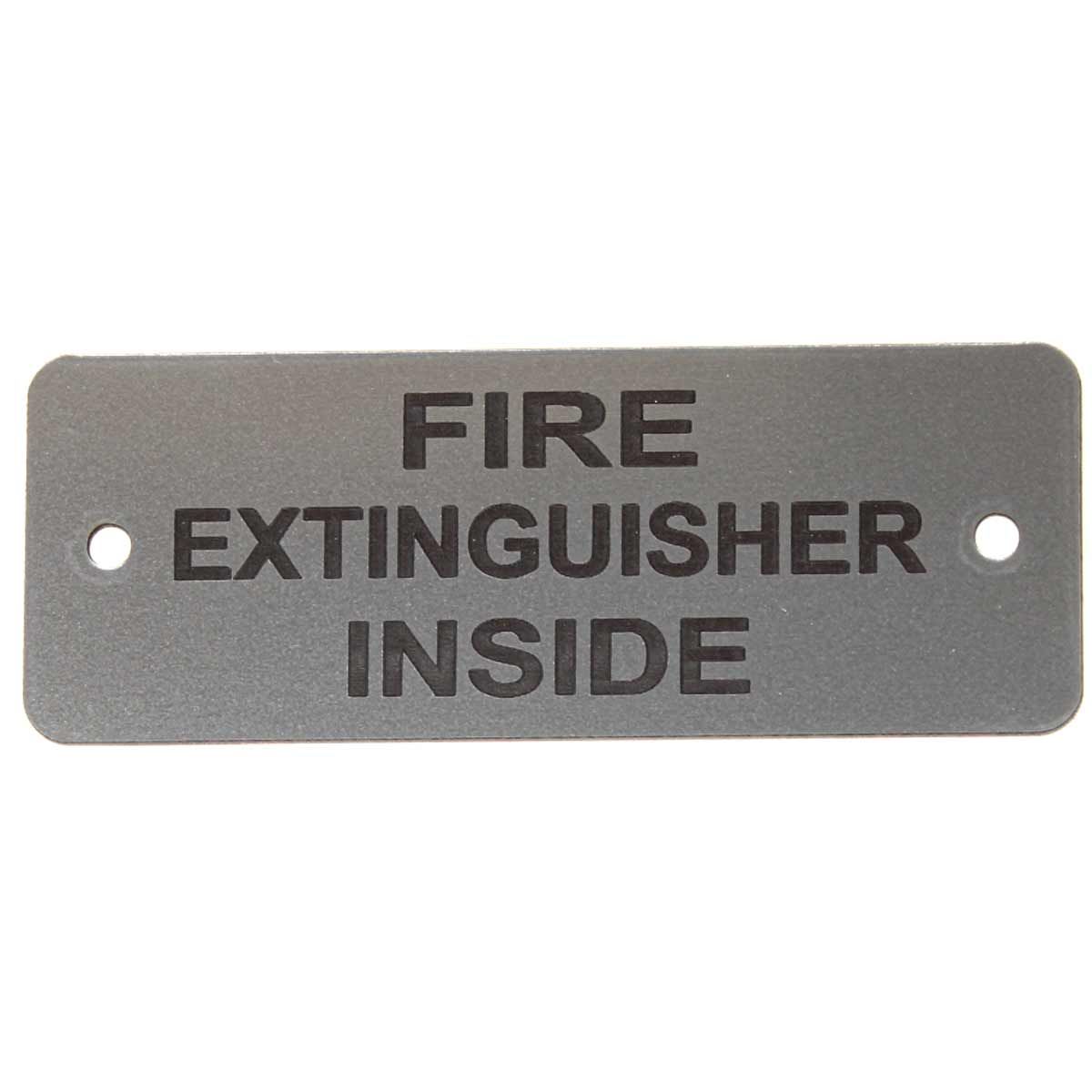 Fire Extinguisher Inside Label (L) Silver with Black Engrave 105x40mm JBL05S