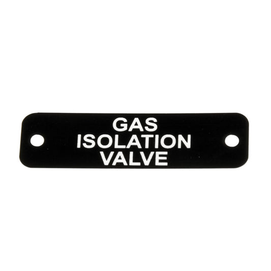 Gas Isolation Valve Label (S) Black with White Engraving 75mm x 22mm JBL11B