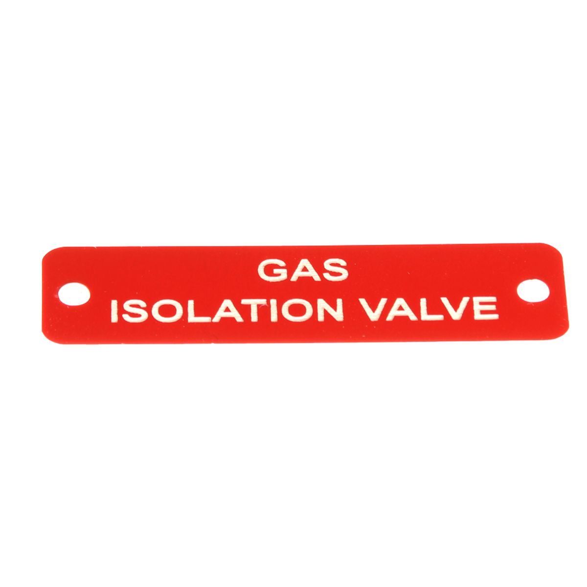 Gas Isolation Valve Label (S) Red with White Engraving 75mm x 22mm JBL11R