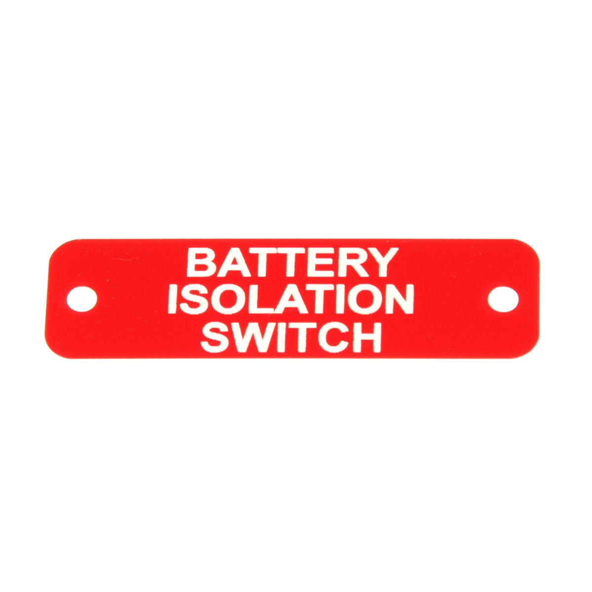 Battery Isolation Switch Label (S) Red with White Engrave 75mm x 22mm JBL12R