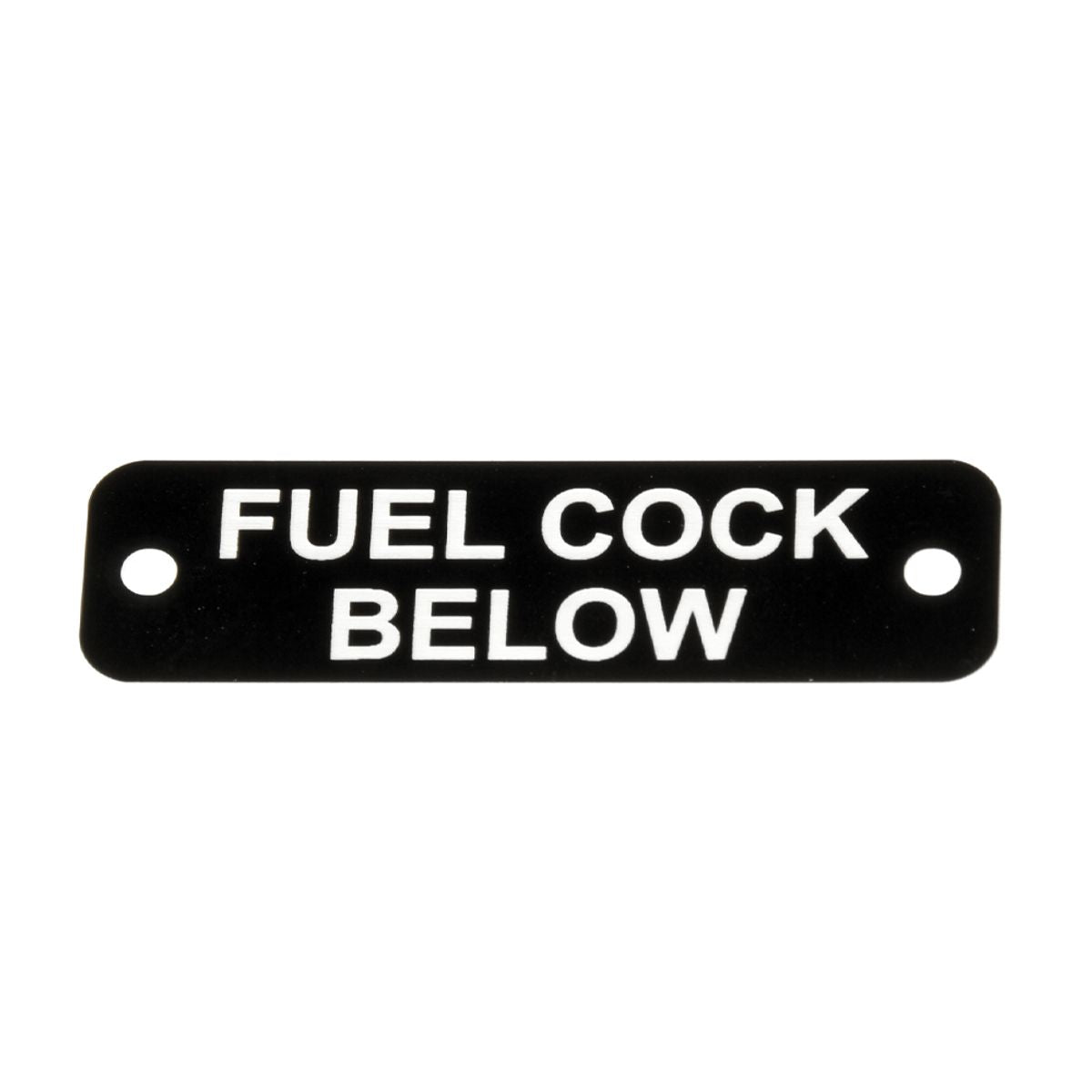 AG Fuel Cock Below Label (S) Black with White Engraving 75mm x 22mm JBL14B