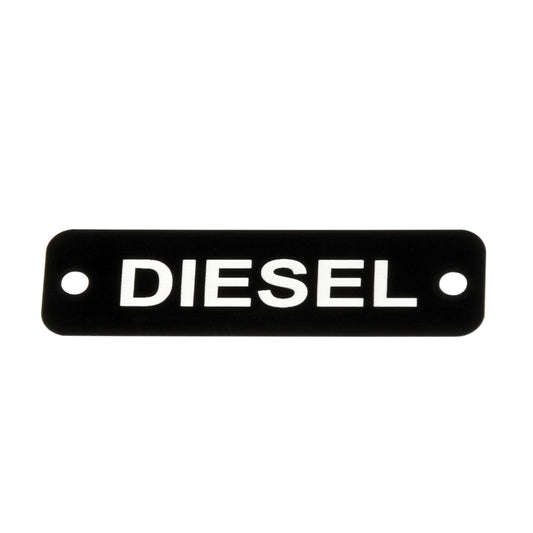 AG Diesel Label (S) Black with White Engraving 75mm x 22mm JBL20B