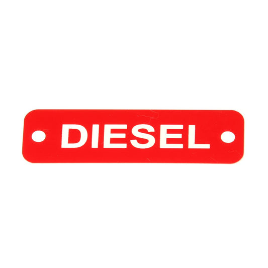 AG Diesel Label (S) Red with White Engraving 75mm x 22mm JBL20R