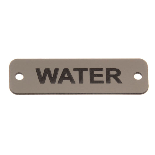 AG Water Label (S) Silver with Black Engraving 75mm x 22mm JBL21S