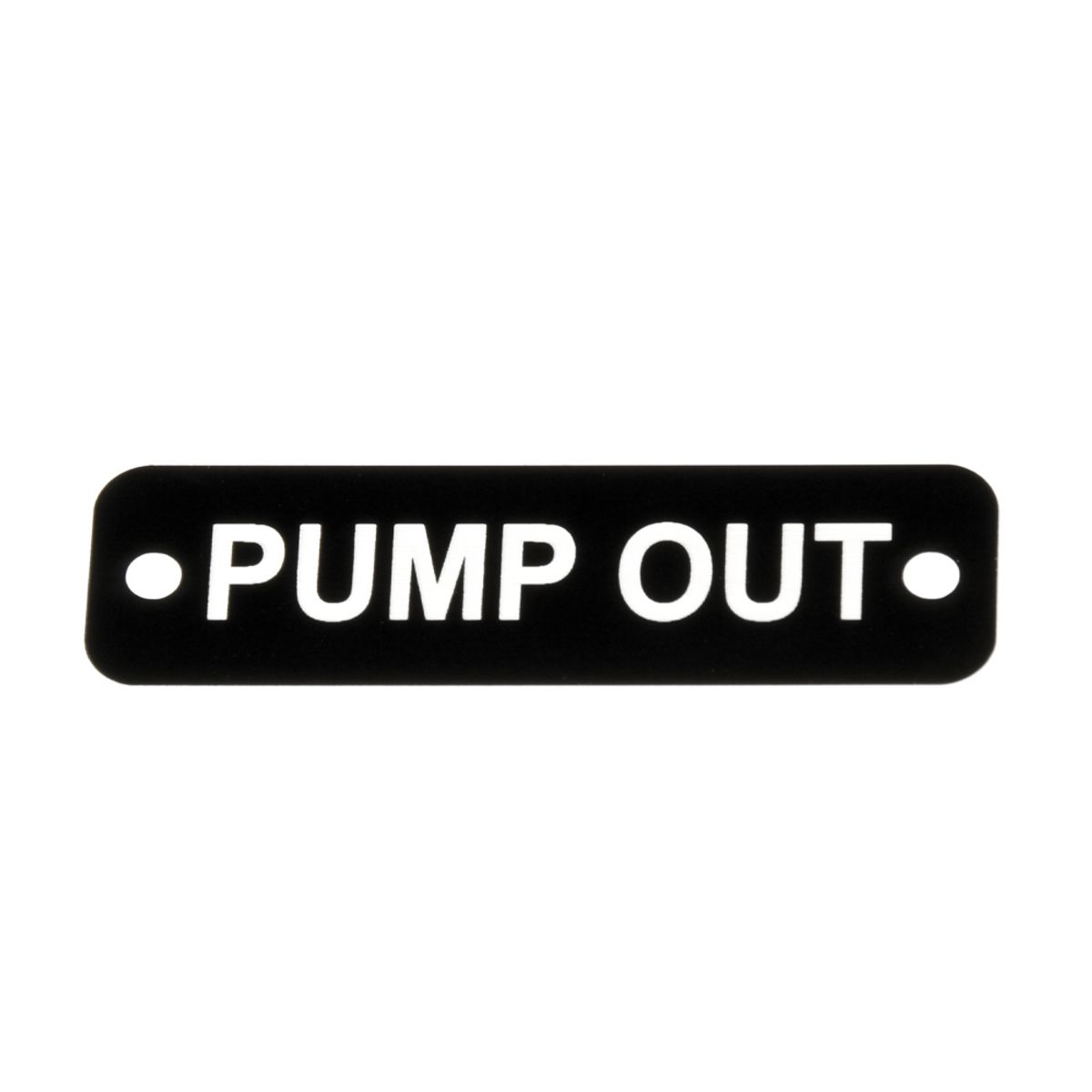 AG Pump Out Label (S) Black with White Engraving 75mm x 22mm JBL22B