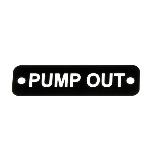AG Pump Out Label (S) Black with White Engraving 75mm x 22mm JBL22B