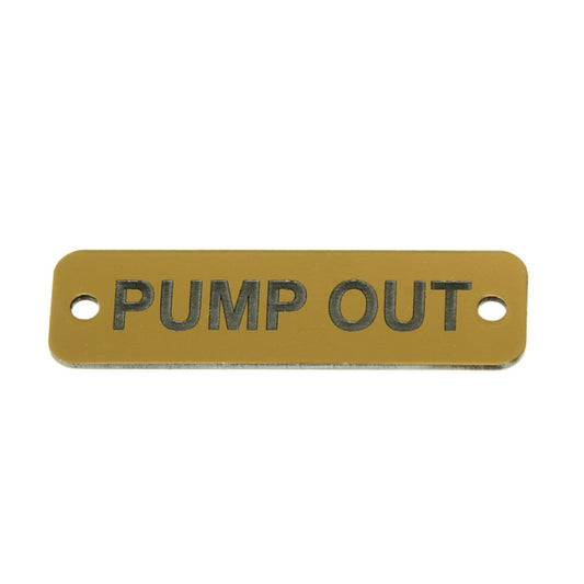 AG Pump Out Label (S) Gold with Black Engraving 75mm x 22mm JBL22G