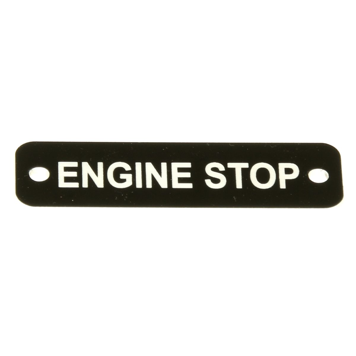 AG Engine Stop Label (S) Black with White Engraving 75mm x 22mm JBL23B