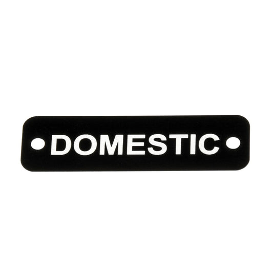 AG Domestic Label (S) Black with White Engraving 75mm x 22mm JBL24B
