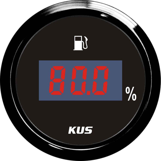 KUS Digital Fuel Level Gauge with Black Stainless Bezel (Euro) JMV00352