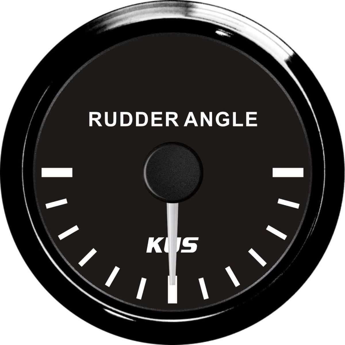 KUS Sea V Series Rudder Angle Gauge (Euro / Black Stainless Bezel) KY09018