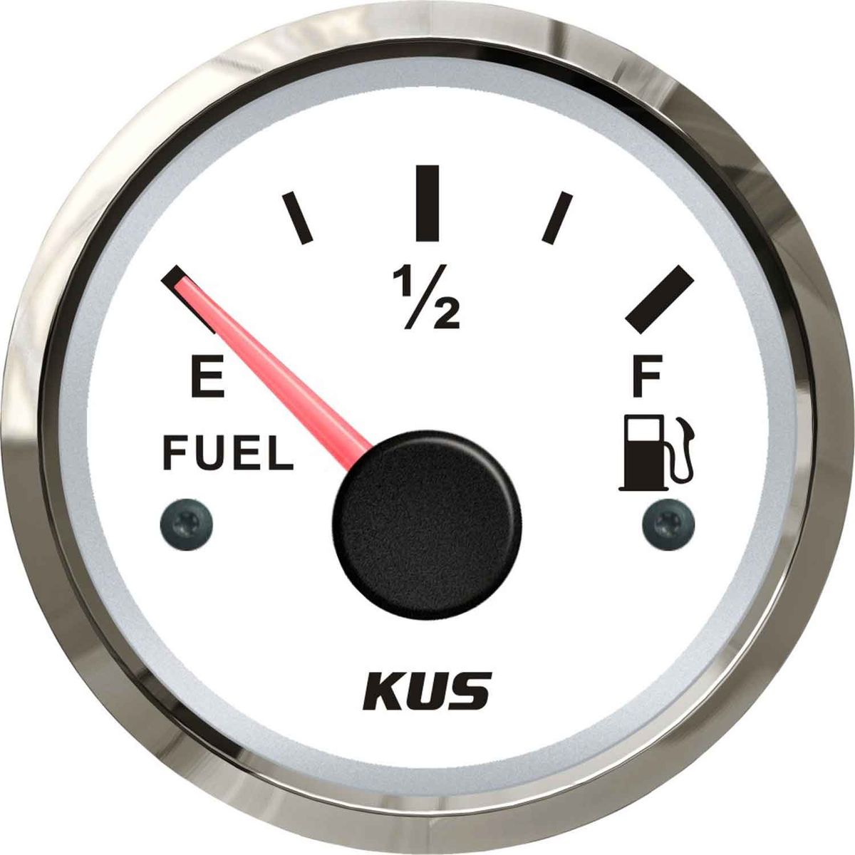 KUS Fuel Level Gauge with Stainless Bezel (White / Euro Resistance) KY10100