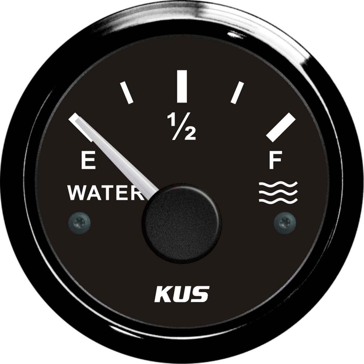 KUS Water Level Gauge with Black Stainless Bezel (Euro Resistance) KY11002