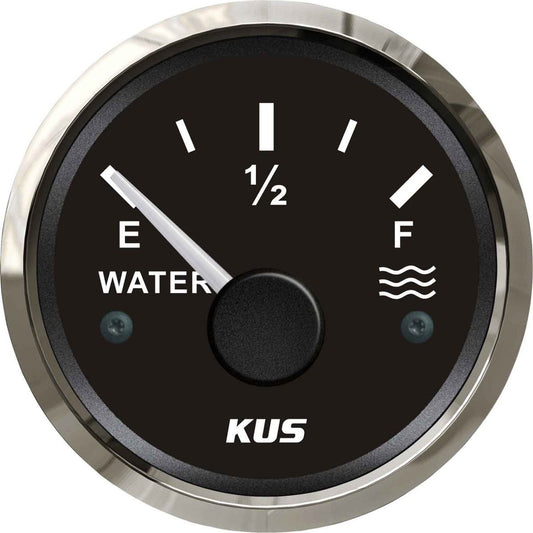 KUS Water Level Gauge with Stainless Bezel (Black / Euro Resistance) KY11004