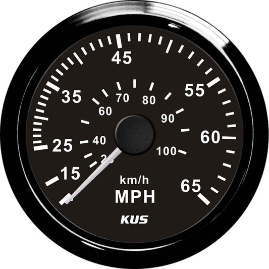 KUS Mechanical Speedometer Gauge 65MPH (Black Bezel & Dial) KY18009