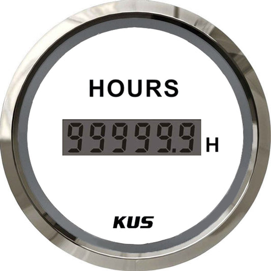 KUS Hourmeter Gauge 0-99,999hours (Stainless Steel Bezel / White Dial) KY39202