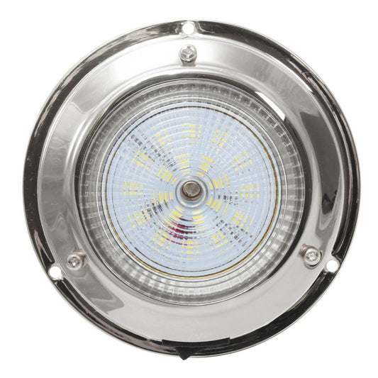 AAA 12V Stainless Steel LED Light 3'' Dome (106mm) - Cool White LD-022