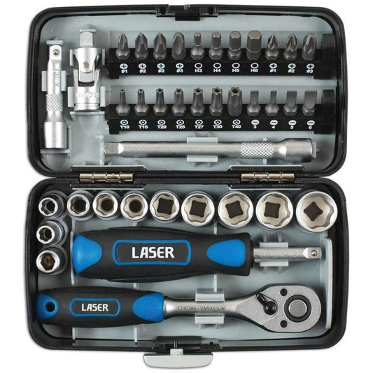 Laser Tools Socket and Bit Set 1/4" Drive (38-Piece) LT-5960
