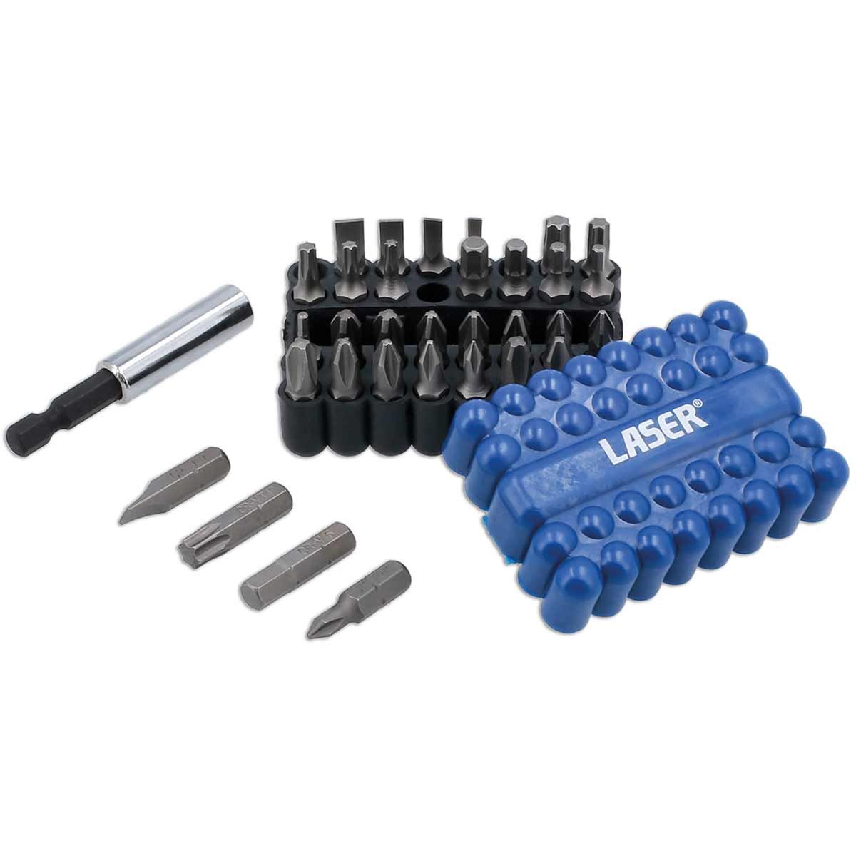Laser Tools Power Bits Set of 33 JIS Phillips Flat PzDrive Hex & Star LT-8316