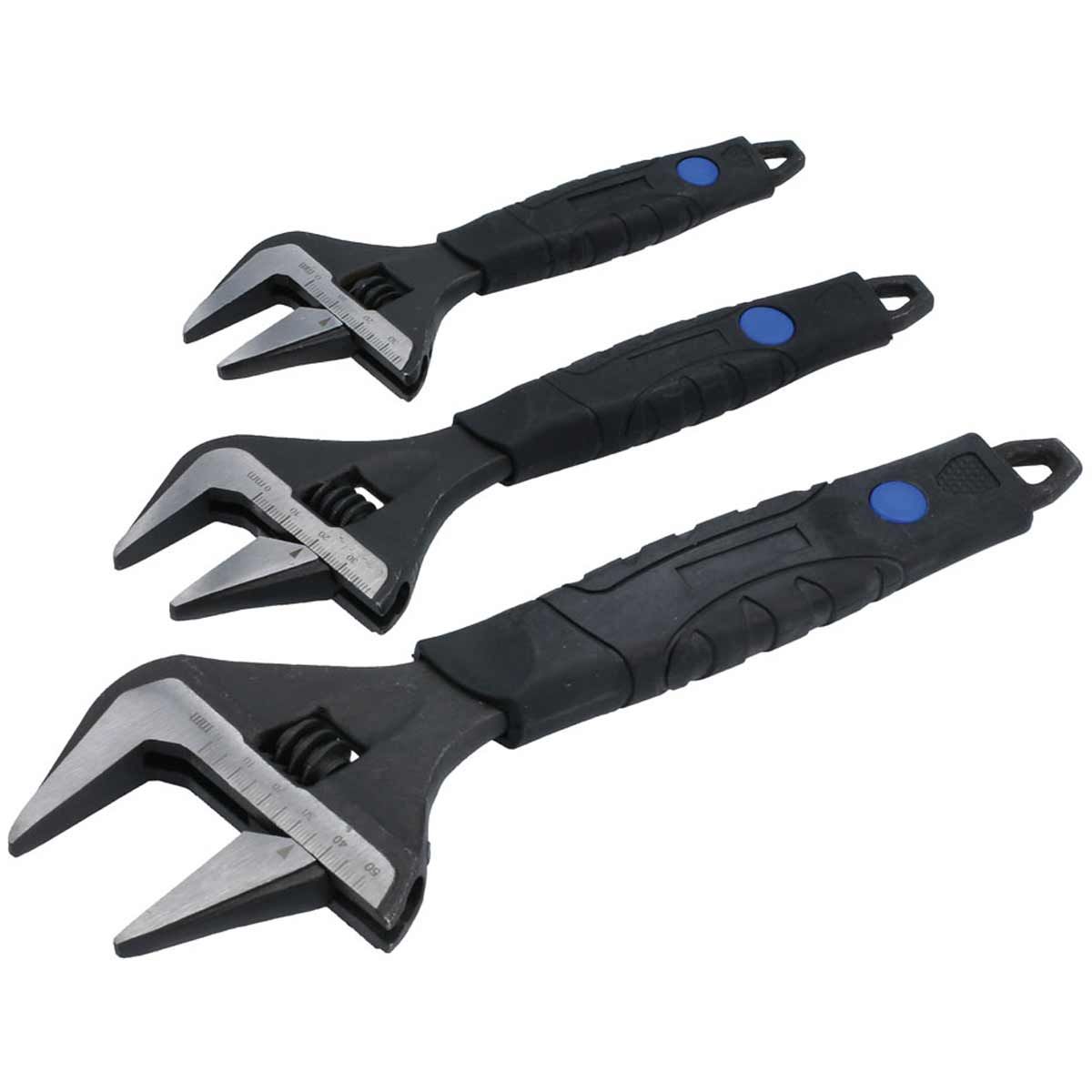 Laser Tools Wide Mouth Adjustable Wrench Set (3-Piece) LT-8676