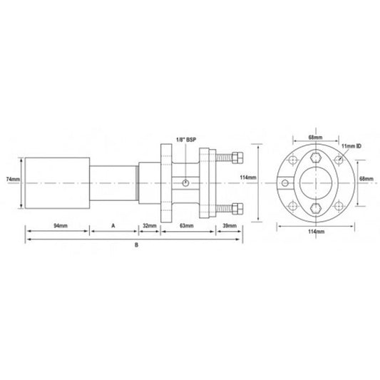 AG Weld In Bronze Stern Tube Assembly (1-1/2" x 7")