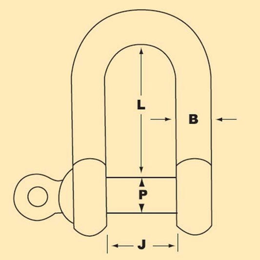 AG Galvanised Steel D Shackle with 5mm Pin (10mm ID)