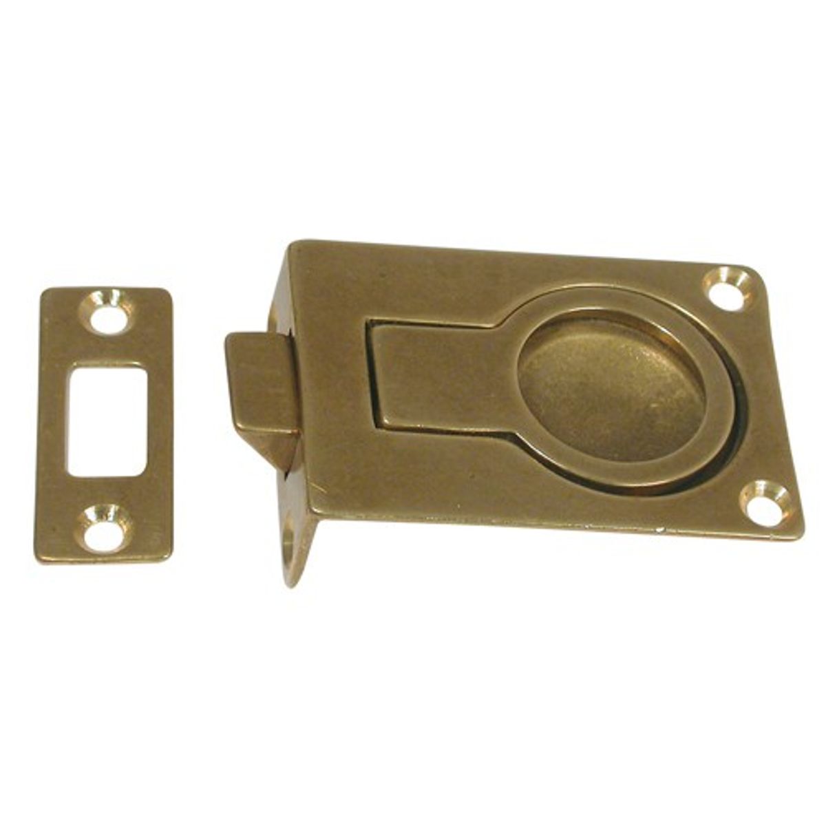 AG Spring Latch Flush Ring & Keep (Brass) N-75926