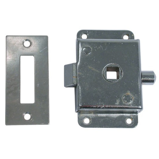 AG Rim Latch in Chrome with Flat Lock Striker N-76011