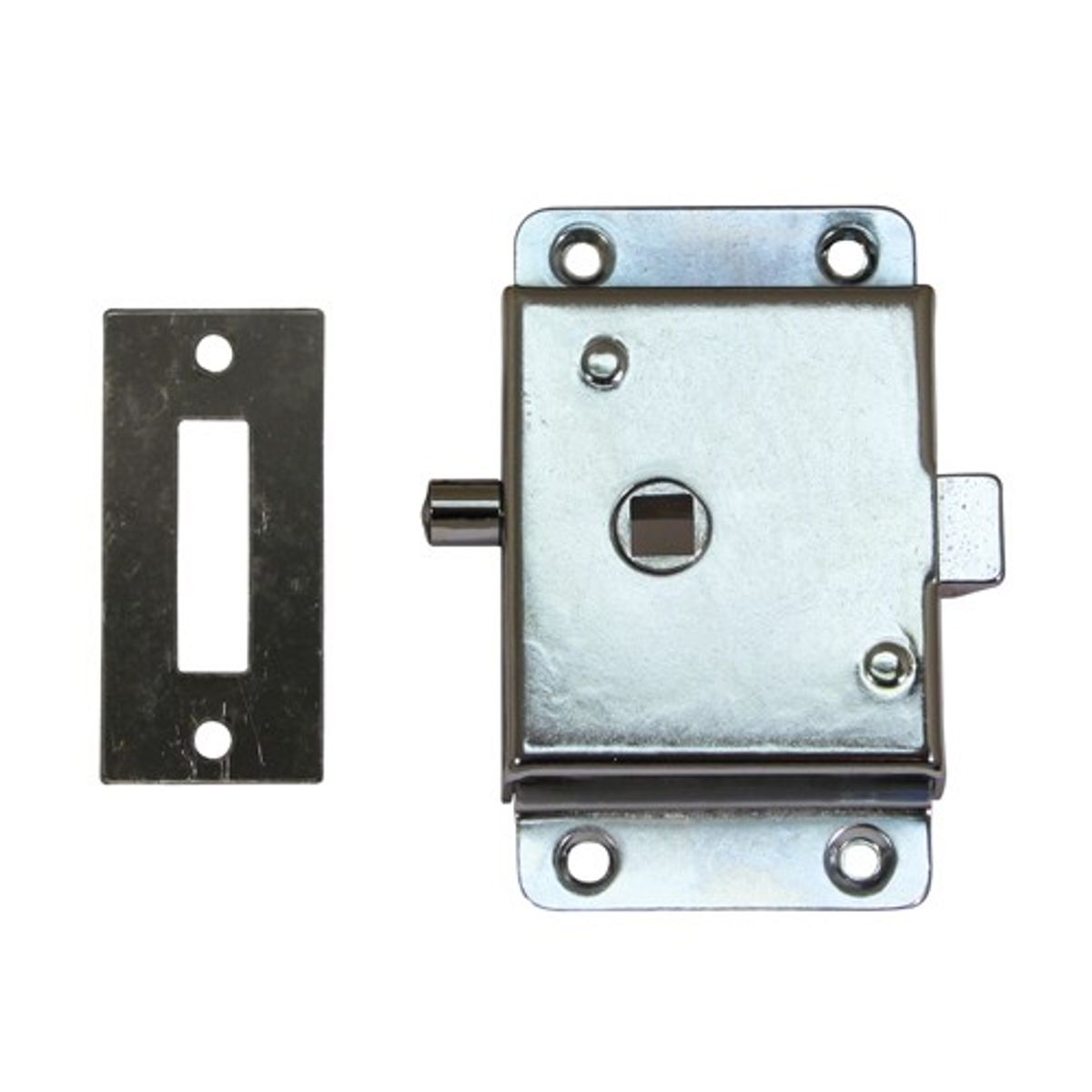 AG Rim Latch in Chrome with Flat Striker Plate (Large) N-76013