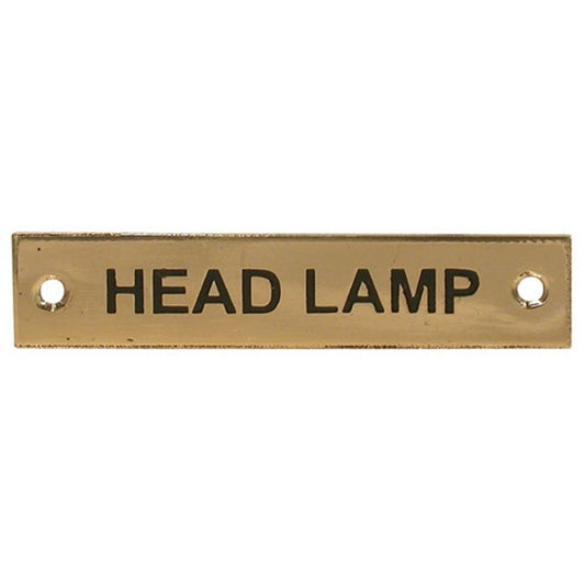 AG Label 'Head Lamp' in Brass (57mm x 12mm) N-79009