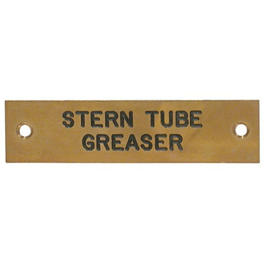 AG Stern Tube Greaser Label Brass 75 x 19mm N-79017