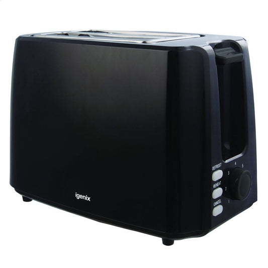 Igenix 2 Slice Toaster in Black 750W 230V