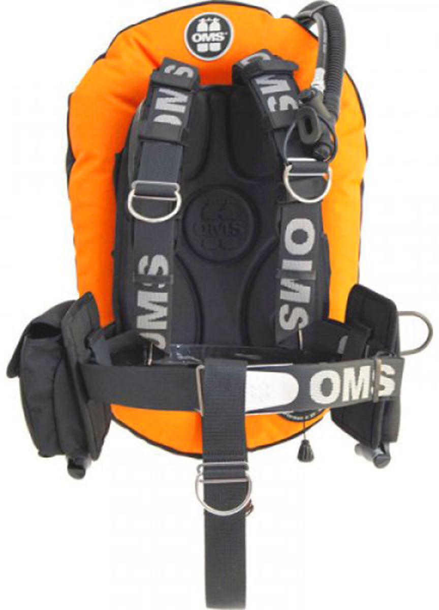 OMS Lava Orange/Black 27Lb12.5Kg Stainless Steel Comfort Harness III Performance Mono Signature Single Tank BC System S11618016