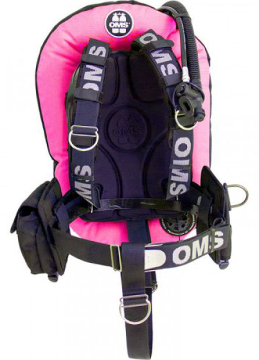 OMS Pink/Black 27Lb12.5Kg Stainless Steel Comfort Harness III Performance Mono Signature Single Tank BC System S11618010