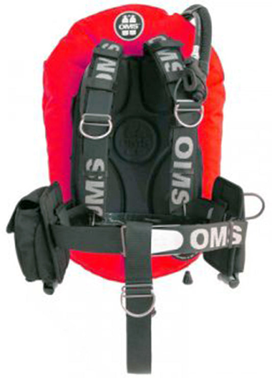 OMS Indian Red/Black 32Lb14.5Kg Stainless Steel Comfort Harness III Performance Mono Signature Single Tank BC System S11618054