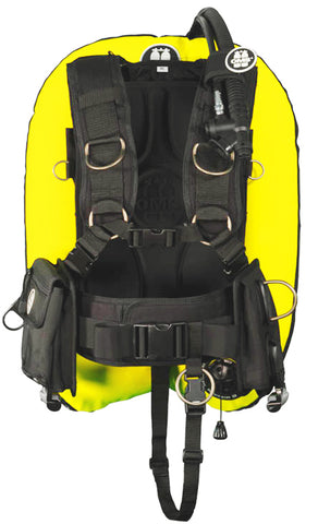 Beaver OMS SpeedYellow/Black 27Lb-12.5Kg IQ Lite Cummerband Signature Harness Performance Mono Wing BC System Size S S11718013