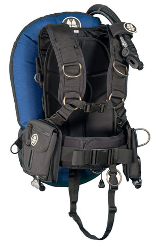 OMS Ocean Blue/Black 32Lb14.5Kg IQ Lite Cummerband Signature Harness Performance Mono Wing BC System Size S S11718049