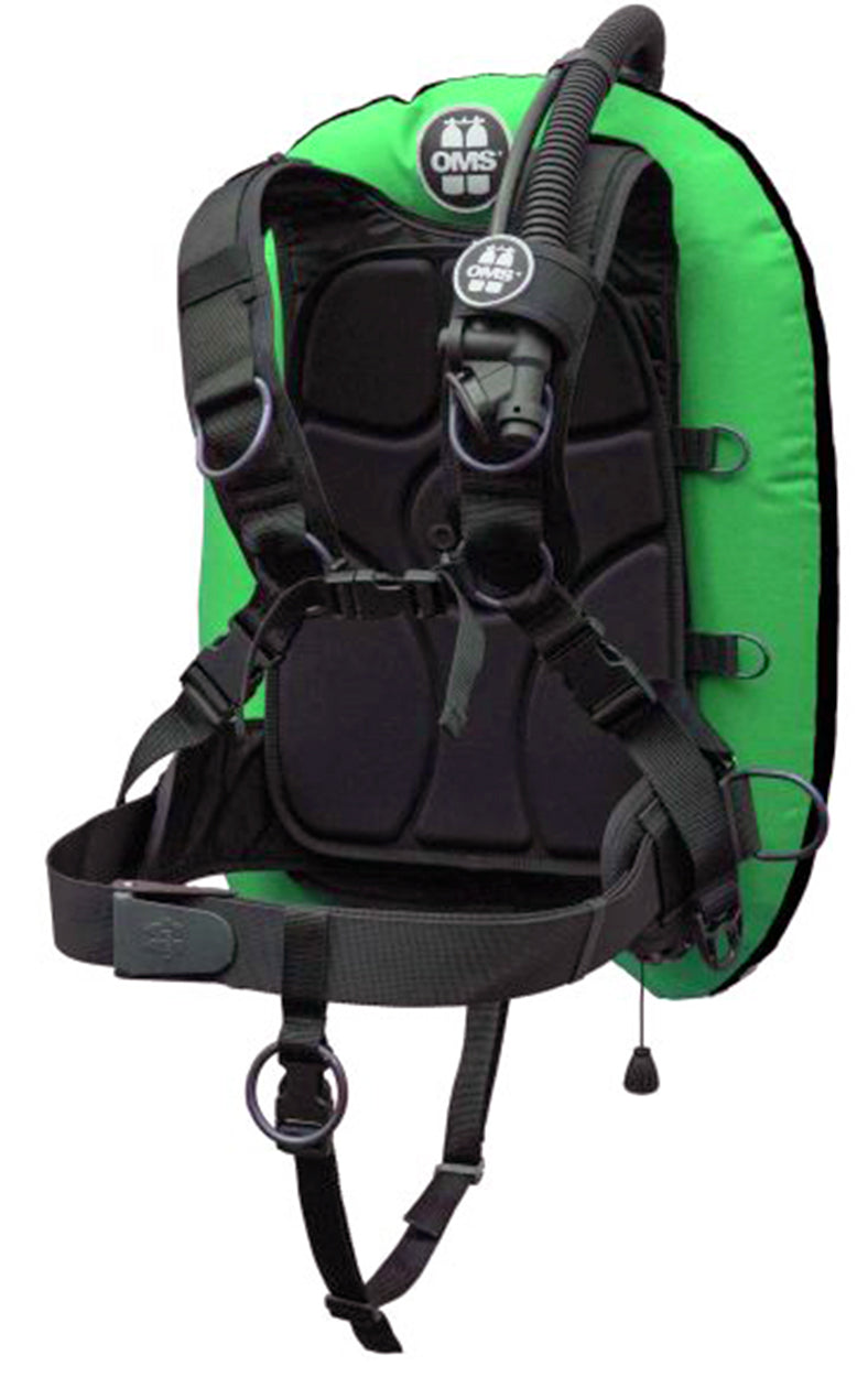 OMS Lizard Green/Black 27Lb12.5Kg IQ Lite Harness Performance Mono Wing BC System Size S  S11618046