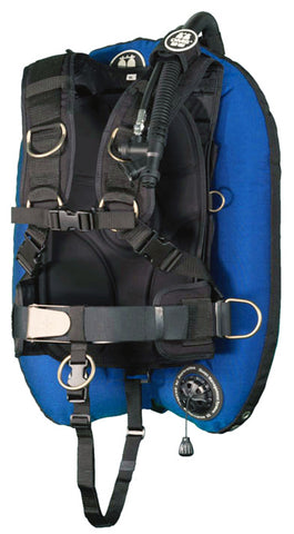 OMS Ocean Blue/Black 32Lb14.5Kg IQ Lite Harness Performance Mono Wing BC System Size XL S11518030