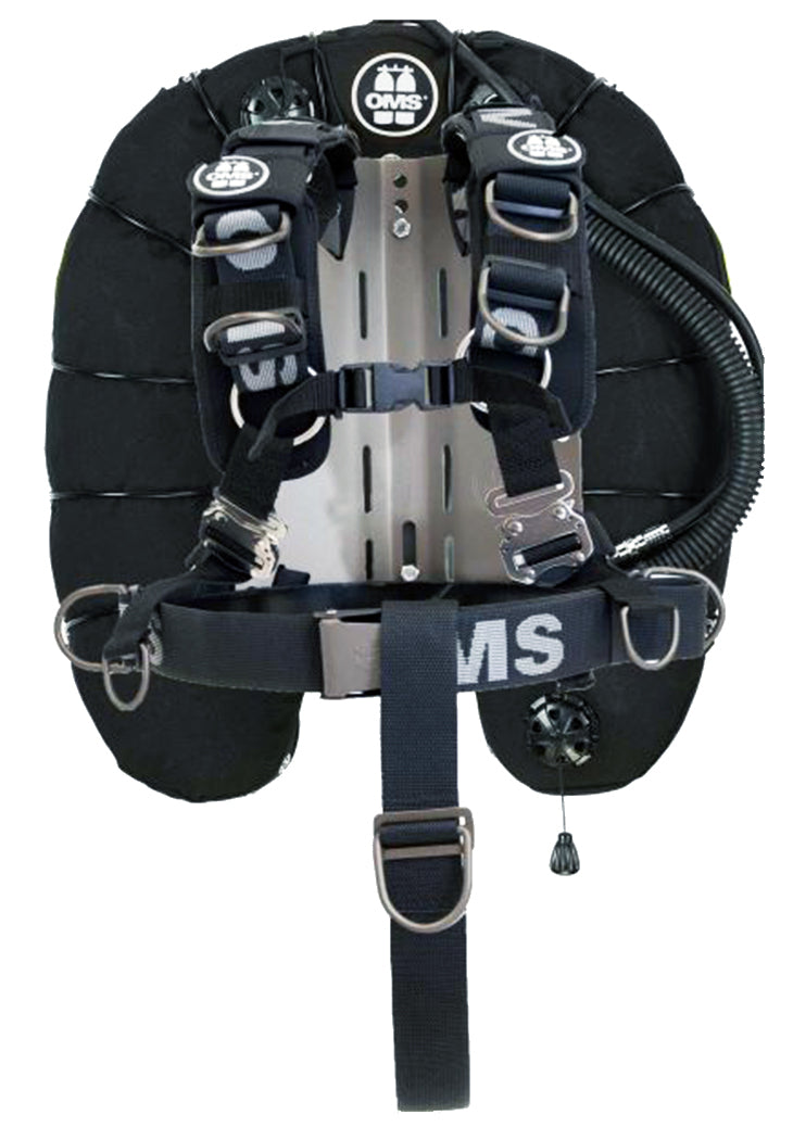 OMS Black 45Lb20Kg Stainless Steel Comfort Harness III Signature Deep Ocean Single/Twin Tank BC System S11618096