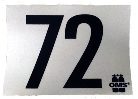 OMS 72 Maximum Depth Sticker A16918031