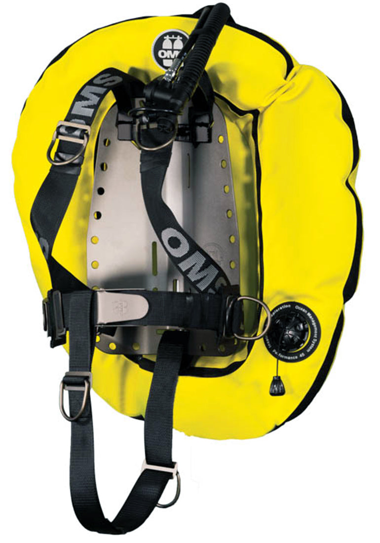 OMS Speed Yellow/Black 45Lb20Kg Aluminum SmartStream Twin Tank BC System with Performance Double Wing S11818065