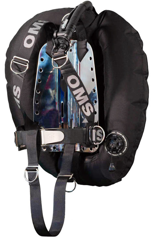 OMS All Black 45Lb20Kg Stainless Steel SmartStream Twin Tank BC System with Performance Double Wing (O TW SS45SKK)