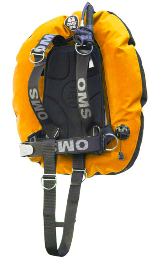 OMS Lava Orange/Black 45Lb20Kg Stainless Steel SmartStream Twin Tank BC System with Performance Double Wing S11718003