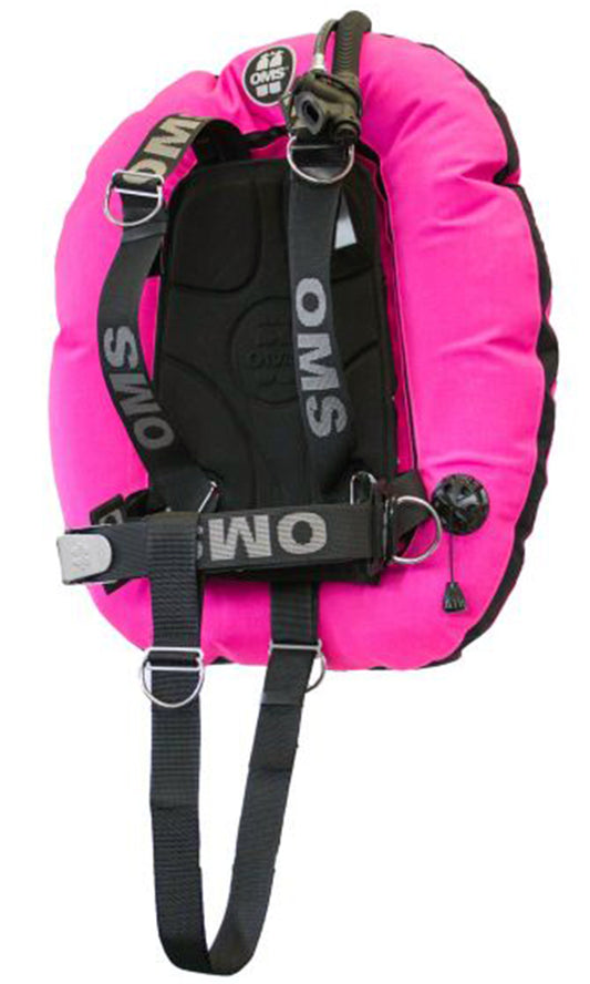 OMS Pink/Black 45Lb20Kg Stainless Steel SmartStream Twin Tank BC System with Performance Double Wing S11518128