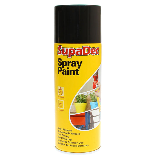 SupaDec Spray Paint 400ml Gloss Black PA-001