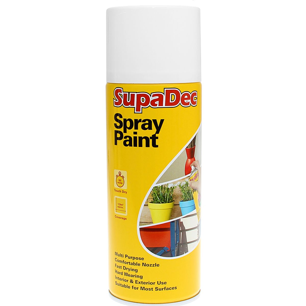 SupaDec Spray Paint 400ml Gloss White PA-002