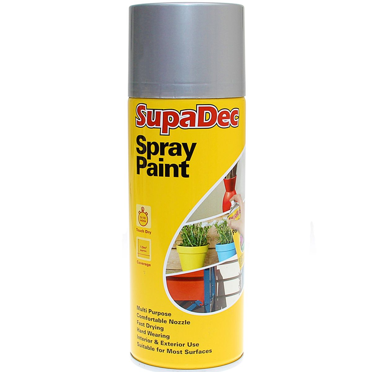SupaDec Spray Paint 400ml Gloss Silver PA-003