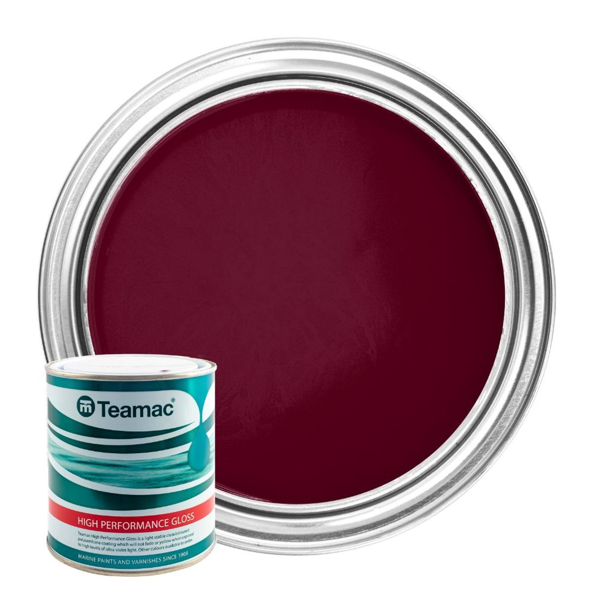 Teamac Marine Gloss Paint in Royal Maroon (1 Litre / 1056) PA-127